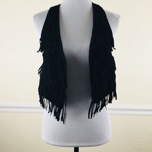 Forever 21 Fringed Open Waist Vest